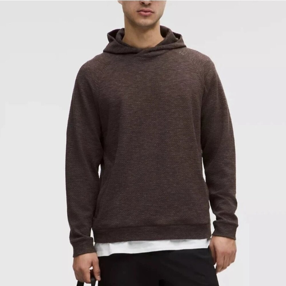 Lululemon Textured Double-Knit Cotton Hoodie -Heathered Espresso/Black - Size XS